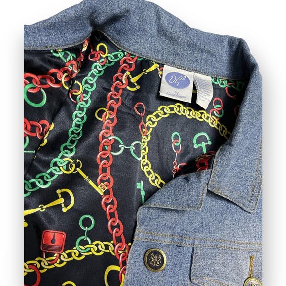 Vintage 90s Diane Gilman DG2 Designer Denim Jean Jacket - Womens XL - Picture 3 of 4